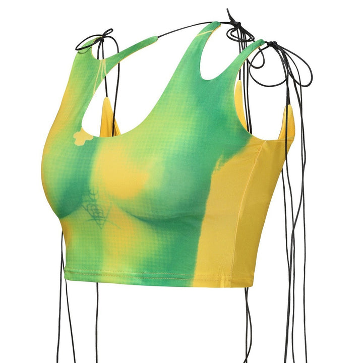 Damen Crop-Top mit asymmetrischem Dekolleté und verstellbaren Trägern Echo Archiv