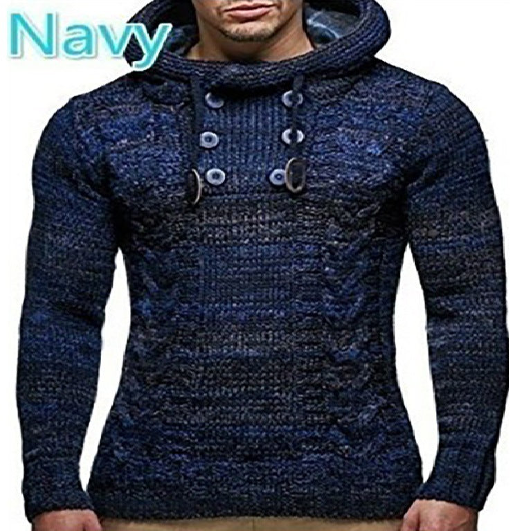 Herren Kapuzenpullover mit strukturiertem Strickmuster Echoarchiv
