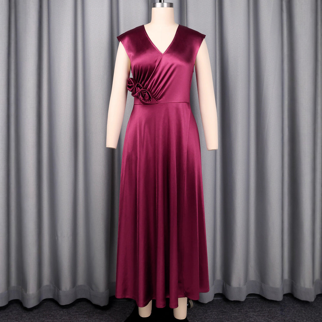 Damen elegantes Maxikleid mit herzförmigem Ausschnitt und seitlichem Schlitz Echo Archiv
