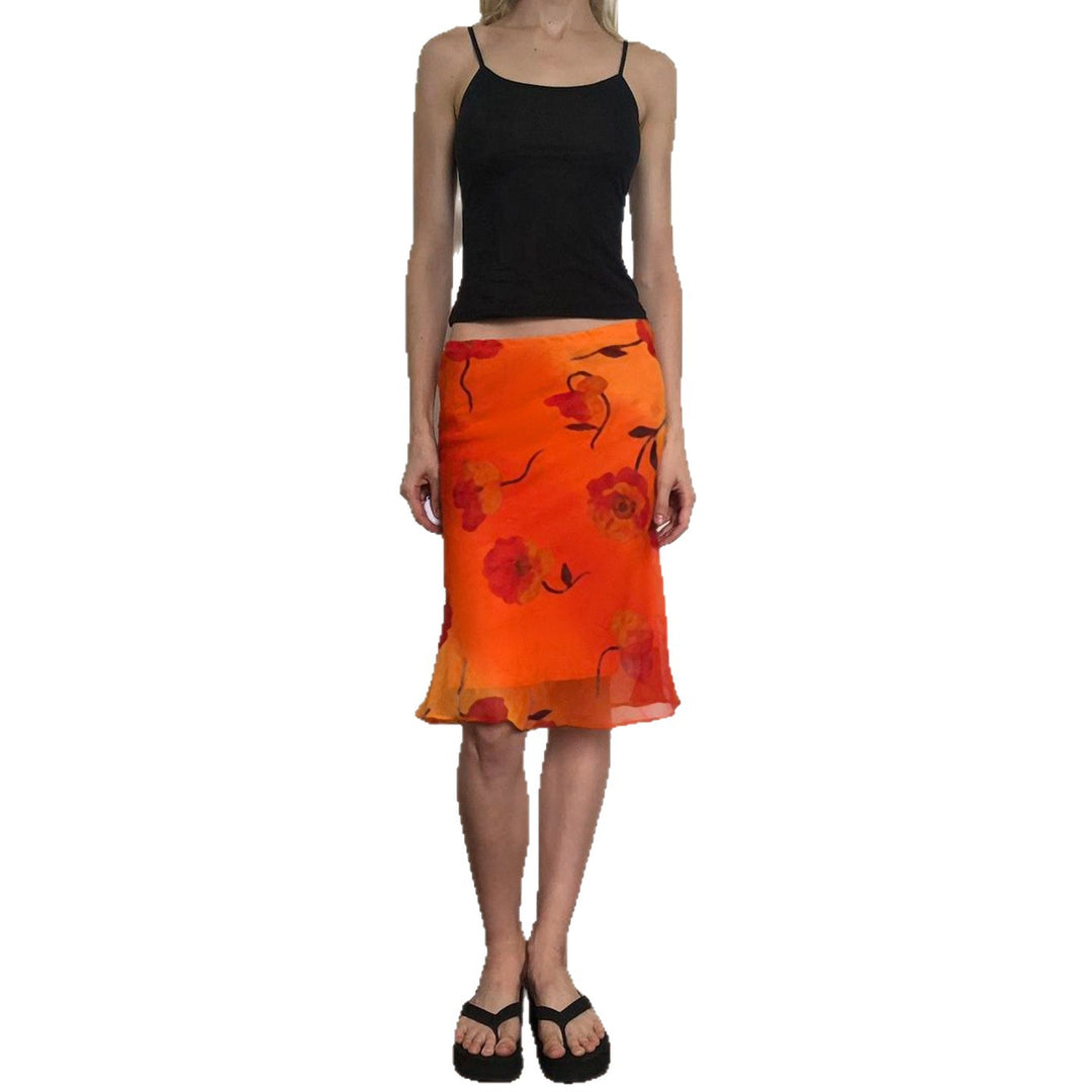 Damen luftiger Maxirock mit floralem Muster Echo Archiv