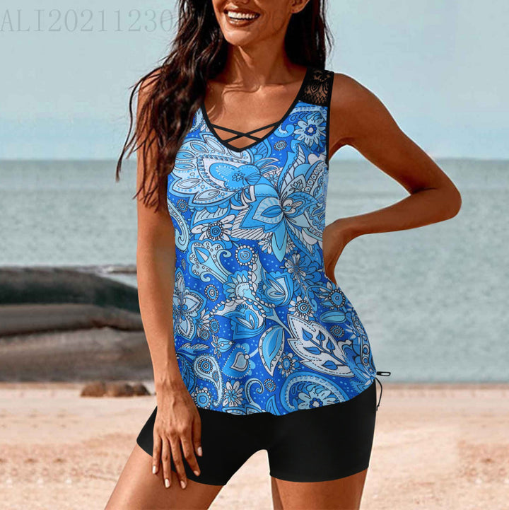 Damen Tankini-Set mit Hohe Taille und Sportlichem Flair Echo Archiv