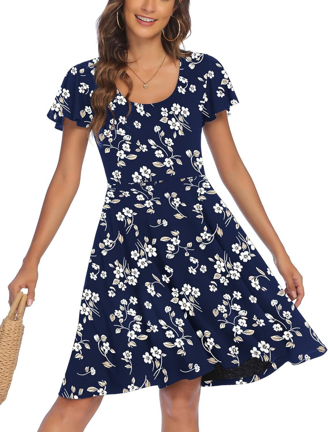 Damen Sommerliches Kleid mit floralem Muster und schwingendem Rock Echo Archiv