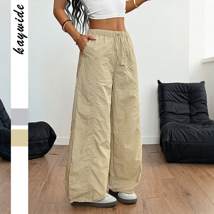 Damen Weite Leinenhose mit elastischem Bund und seitlichen Taschen Echo Archiv