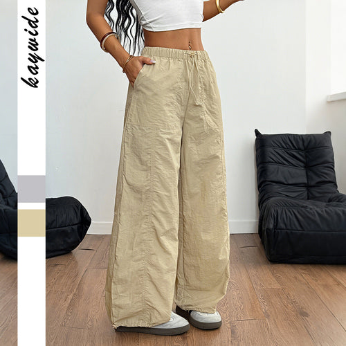 Damen Weite Leinenhose mit elastischem Bund und seitlichen Taschen Echo Archiv
