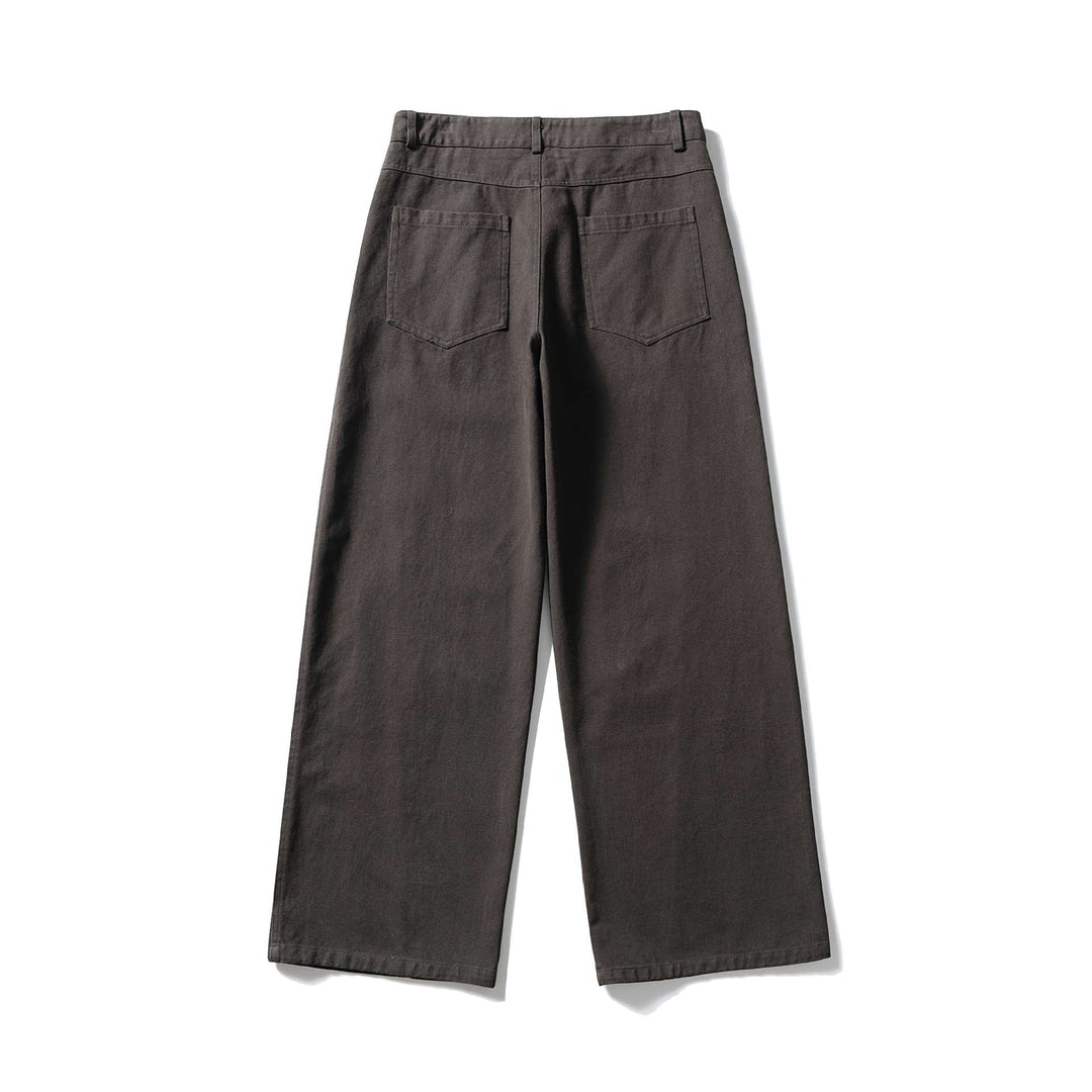 Damen Hochtaillierte weite Culotte‑Hose aus Baumwoll‑Twill mit Ziersteilnähten Echoarchiv