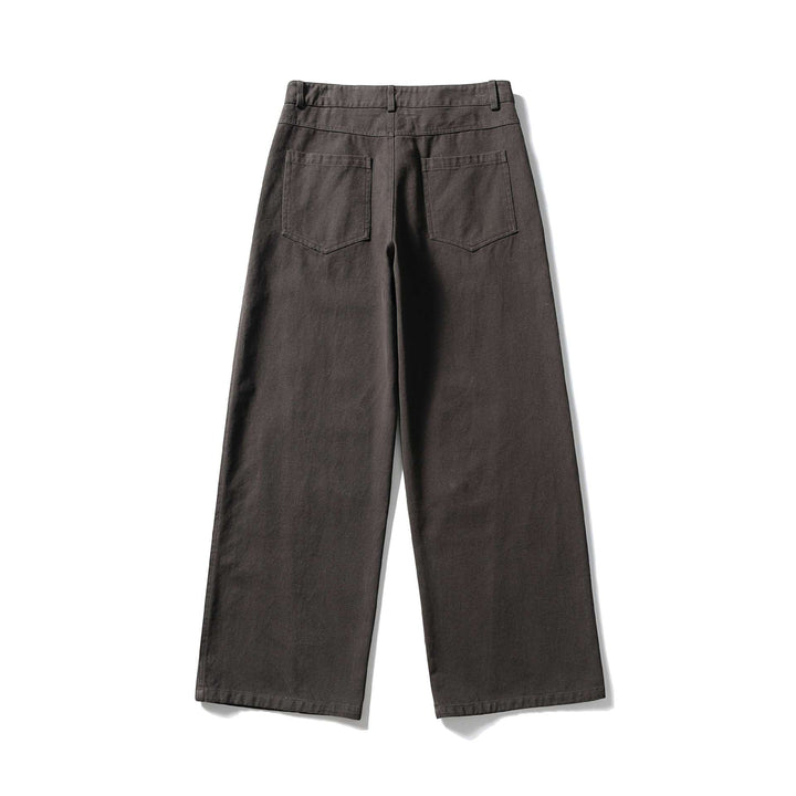 Damen Hochtaillierte weite Culotte‑Hose aus Baumwoll‑Twill mit Ziersteilnähten Echoarchiv