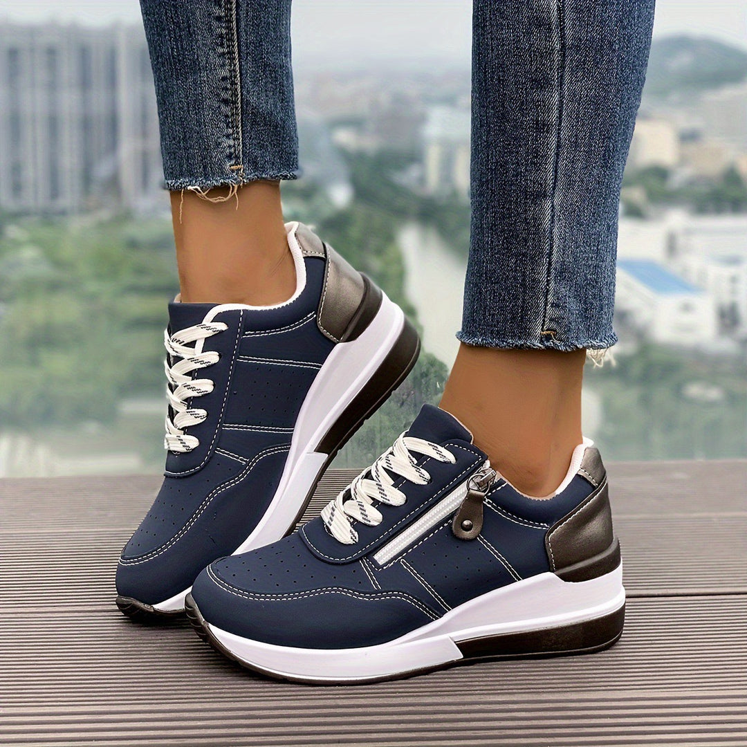 Damen Komfort-Keil-Sneaker mit seitlichem Zipper und dämpfender Plateau-Sohle Echo Archiv