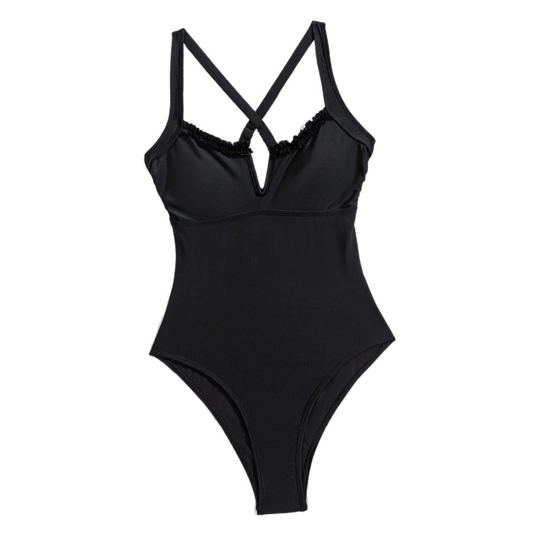 Damen Einteiliger Badeanzug mit neckischem V-Ausschnitt und raffinierten Trägerdetails Echo Archiv
