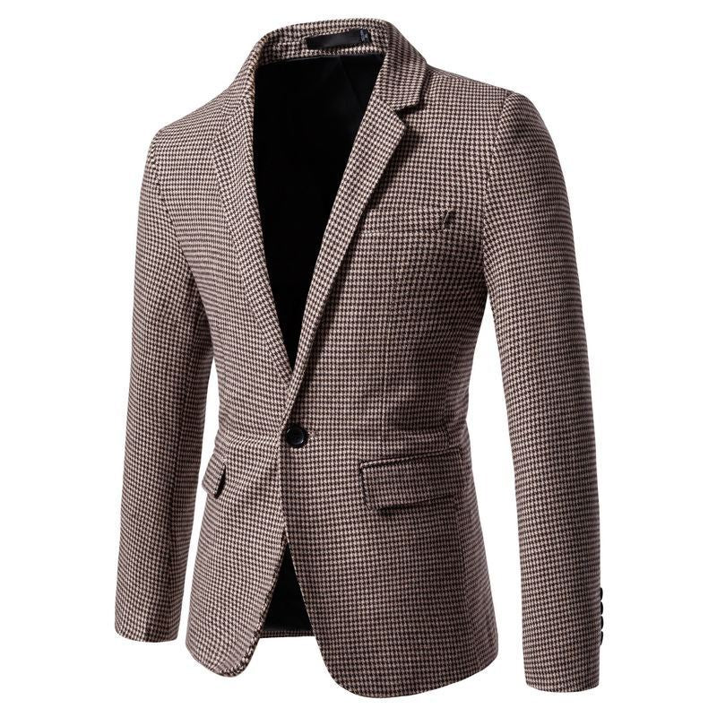 Herren elegante Anzugjacke im klassischen Hahnentritt-Design Echoarchiv