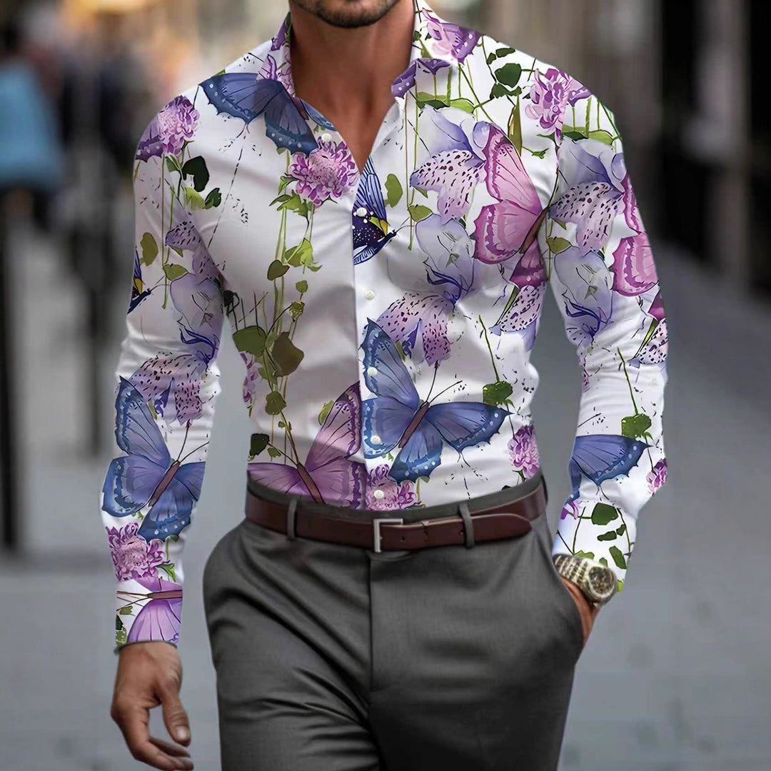 Herren Hemd mit floralen Mustern Echoarchiv