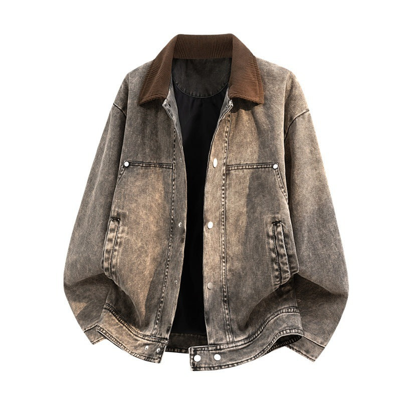 Herren Lässige Denimjacke mit Cordkragen Echo Archiv