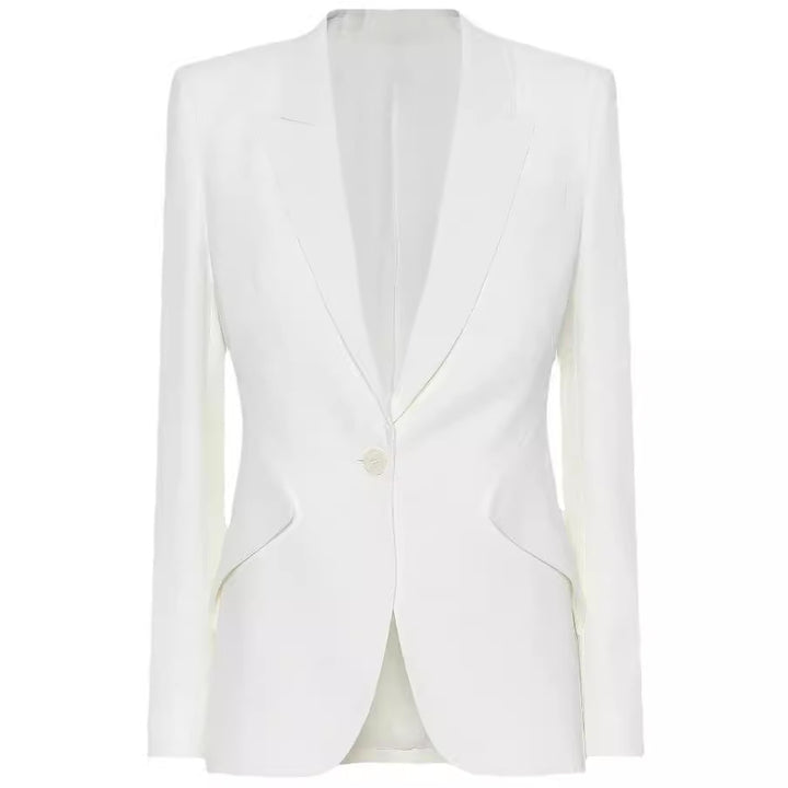 Damen Maßgeschneiderter Einreihiger Blazer mit skulpturierter Schulter und tailliertem Cut Echoarchiv