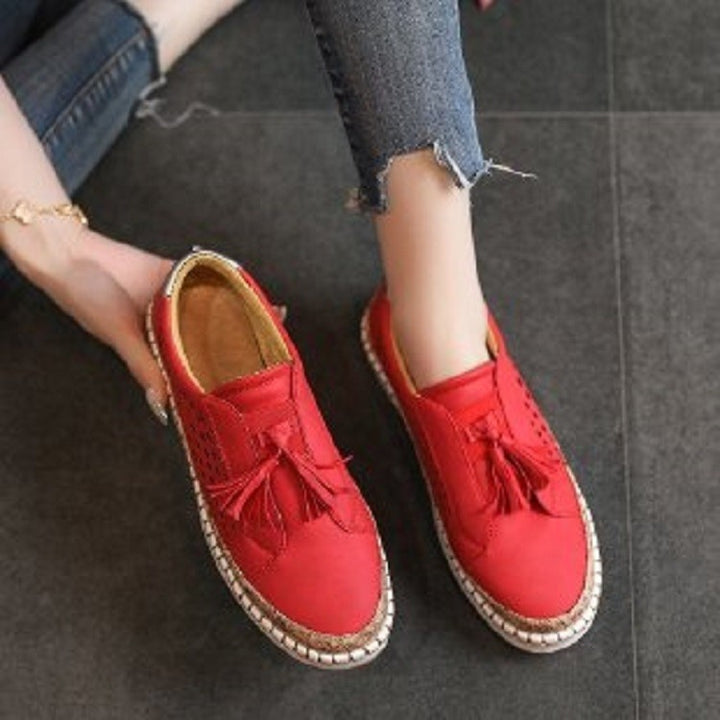 Damen Geflochtene Espadrille-Slipper mit Quastendetail und perforiertem Obermaterial Echoarchiv
