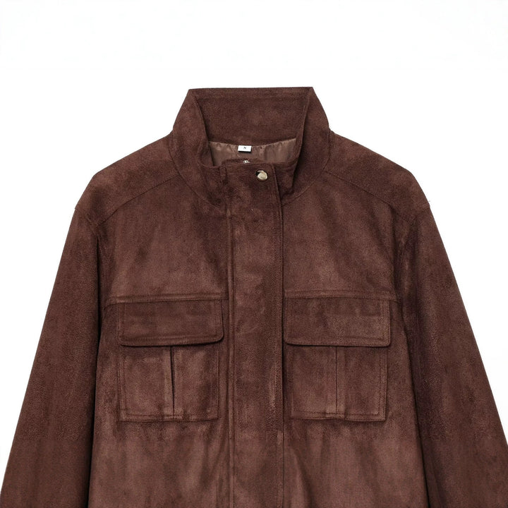 Damen Kurzer Wildlederoptik-Blouson mit Tunnelzugtaillierung Echo Archiv