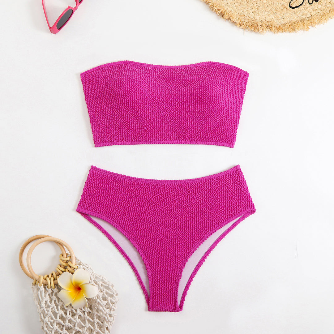 Damen Crop-Bikini-Set mit strukturierter Textur Echo Archiv