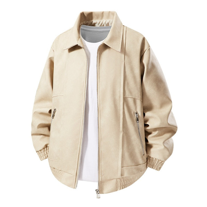 Herren Lässige Kunstlederjacke mit elastischen Bündchen Echo Archiv