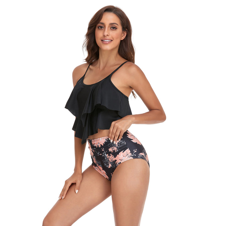 Damen Tankini-Set mit fließendem Rüschendesign und figurbetonter Bikinihose Echo Archiv