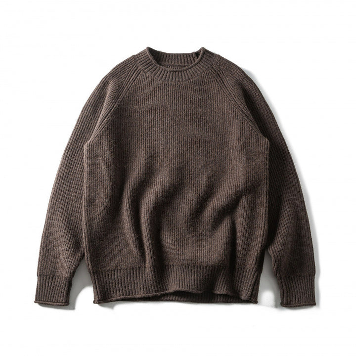 Unisex Grobgestrickter Rundhals-Pullover im Oversize-Boxy-Cut mit Raglanärmeln Echo Archiv