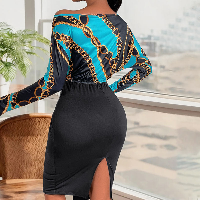Damen Elegantes Knielanges Kleid mit Drapierungsdetails Echo Archiv