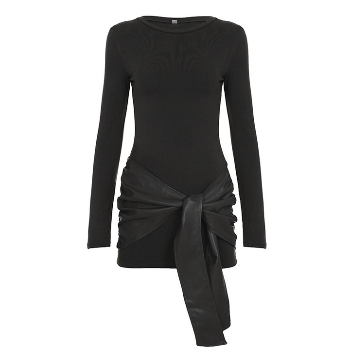Damen Asymmetrisches Longsleeve-Tunika-Kleid mit seitlicher Schluppe Echo Archiv