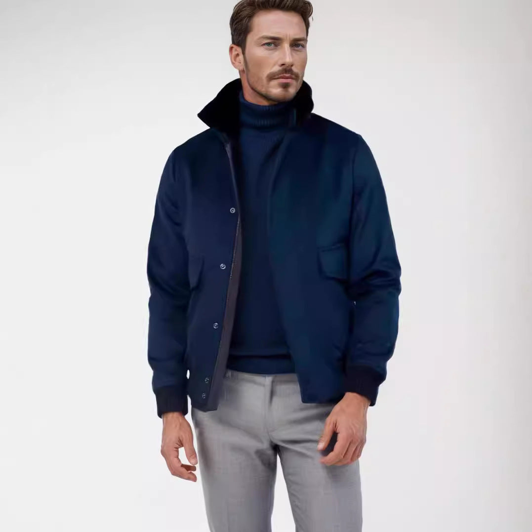 Herren stylischer Übergangsjacke mit hohem Kragen Echoarchiv