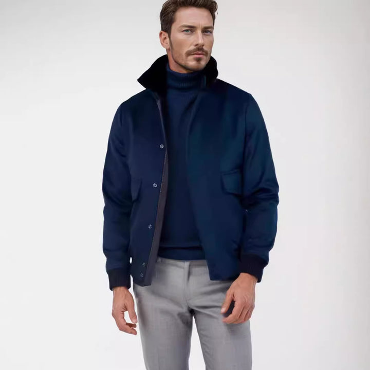 Herren stylischer Übergangsjacke mit hohem Kragen Echoarchiv