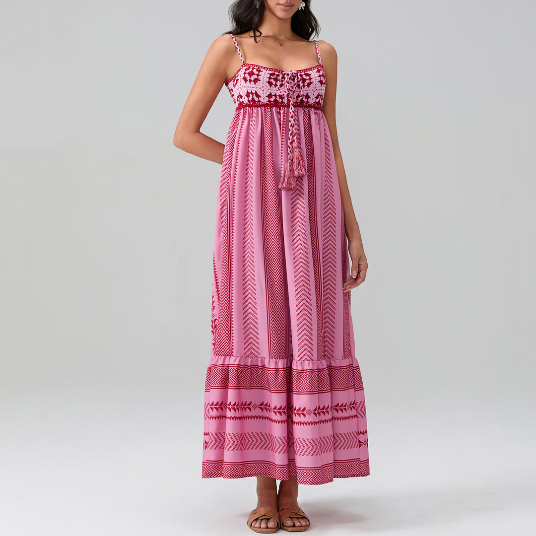 Damen Maxikleid mit raffiniertem Boho-Muster Echo Archiv