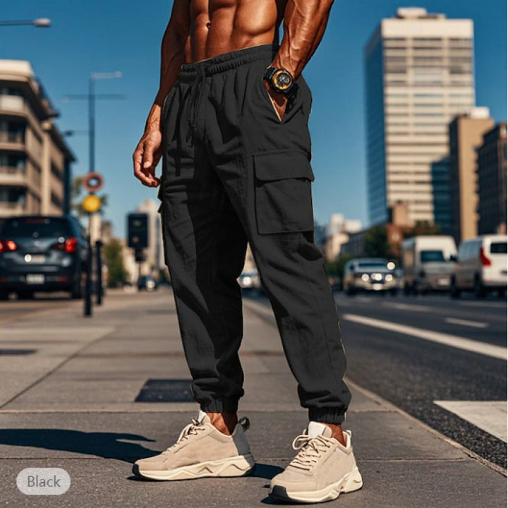 Herren Cargo-Hose aus atmungsaktivem Material mit elastischem Bund und praktischen Taschen Echoarchiv