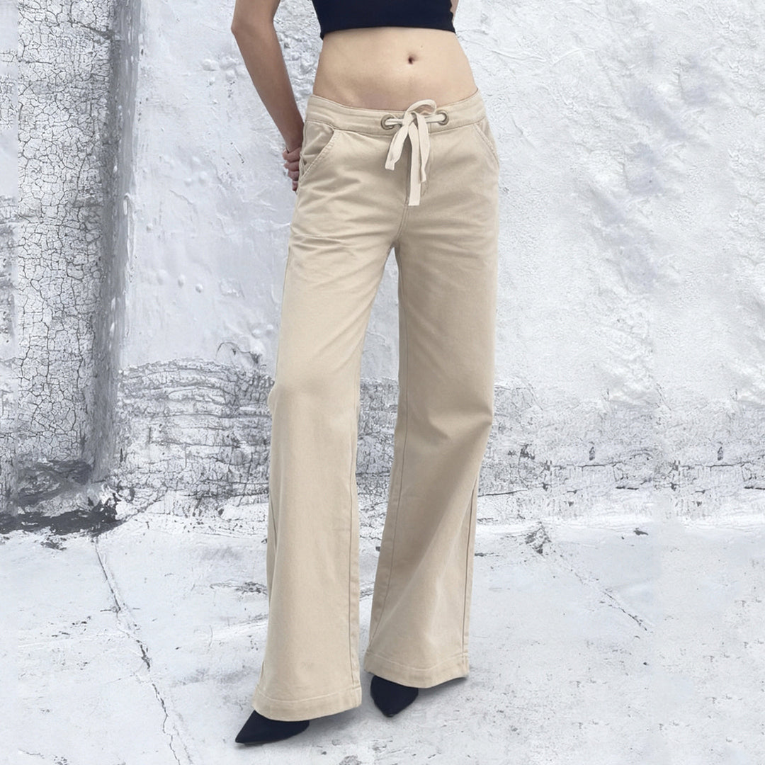 Damen nan weite Highwaist Cargo-Schlaghose mit Tunnelzug, Mehrfachtaschen und legerer Silhouette Echo Archiv
