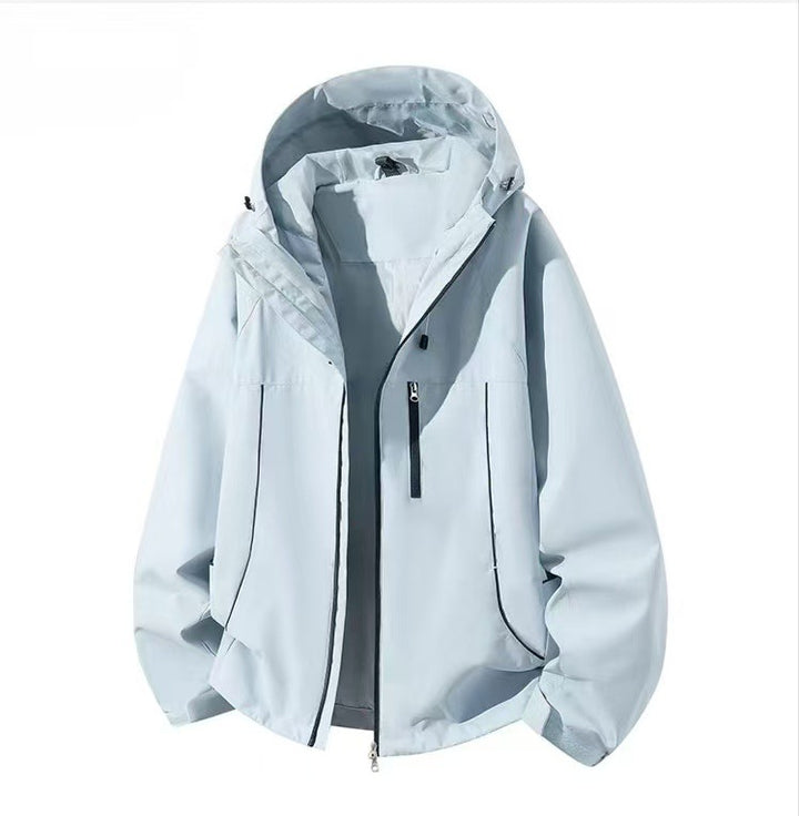 Herren Wasserdichte Kapuzen-Softshelljacke mit winddichtem Schnitt und Reißverschluss Echoarchiv