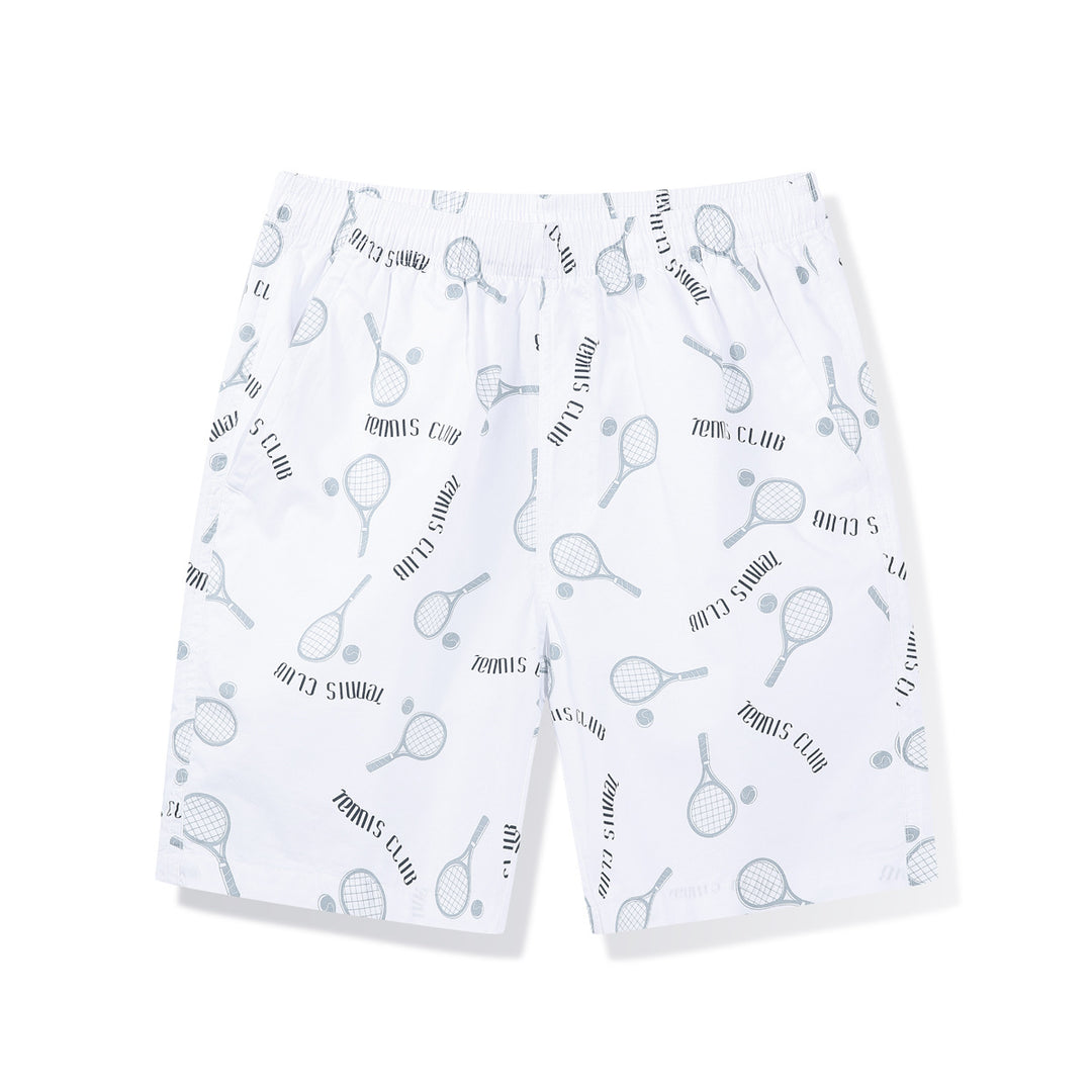 Herren Badeshorts mit Tennis-Motiv und elastischem Bund Echoarchiv