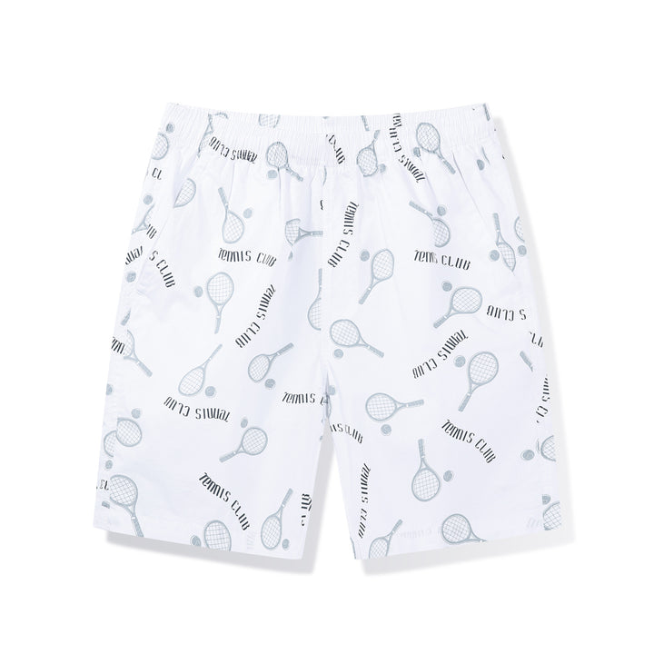 Herren Badeshorts mit Tennis-Motiv und elastischem Bund Echoarchiv