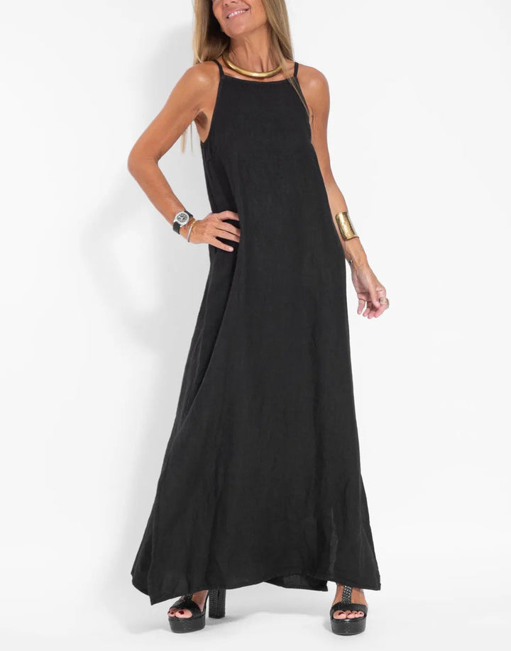 Damen lässiges Maxikleid mit schmalen Trägern und fließendem Schnitt – Valéora