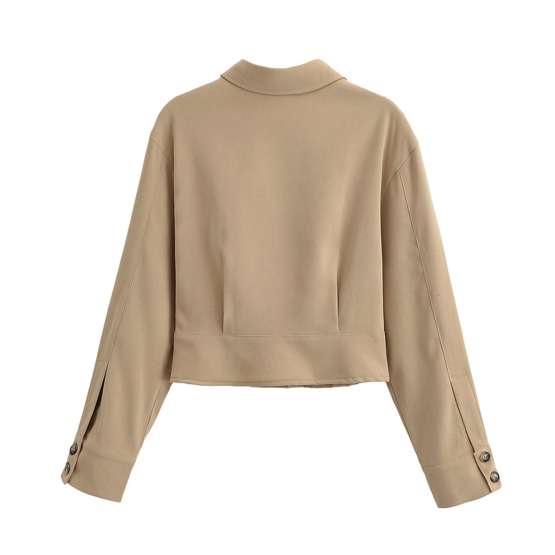 Damen Kurzjacke mit Hemdkragen und figurformenden Abnähern Echo Archiv