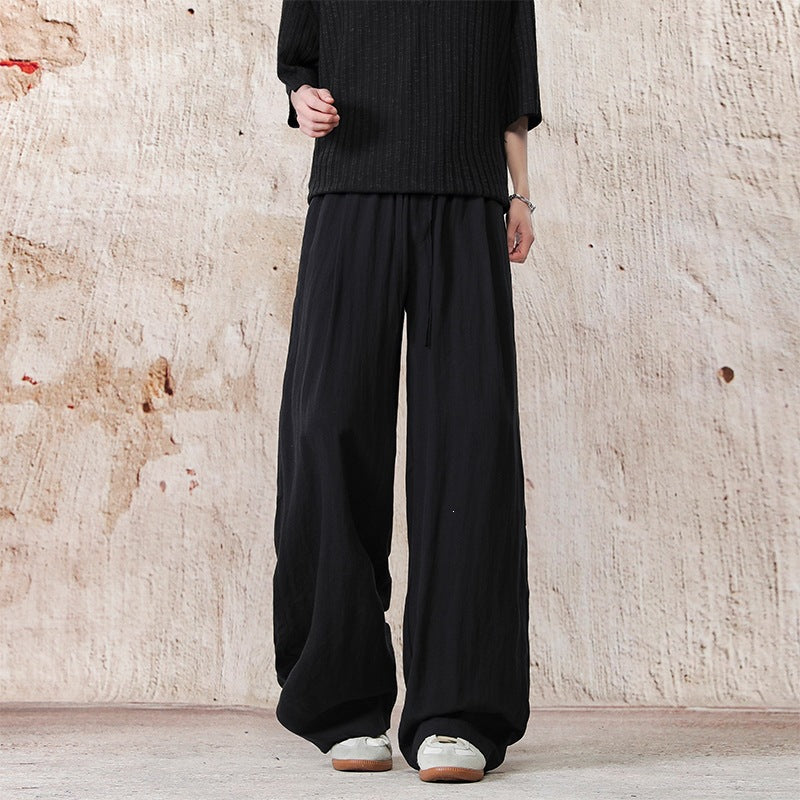 Unisex Weite Leinenoptik-Relaxhose mit Tunnelzugbund & extra weitem Bein Echoarchiv