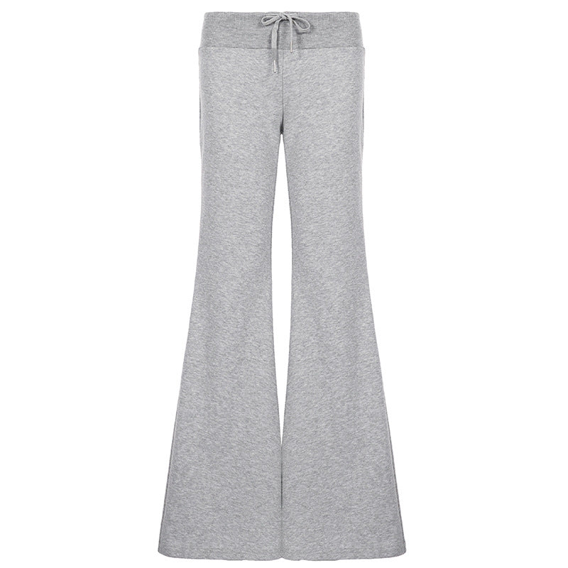 Damen weite Schlag-Sweathose mit hohem Bund und Kordelzug – Avélisse