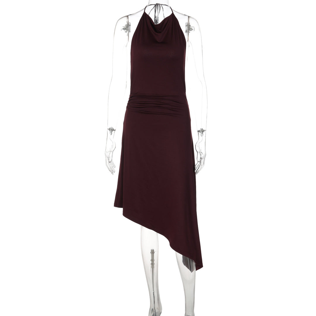 Damen Asymmetrisches Trägerkleid mit elegantem Drapierungsdesign Echo Archiv