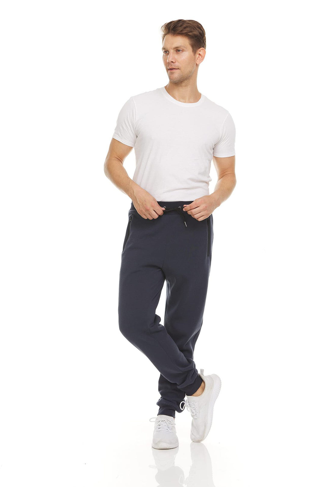 Damen nan taillierte Jogginghose mit seitlichen Reißverschlusstaschen, Kordelzug und schmalem Beinabschluss Echo Archiv