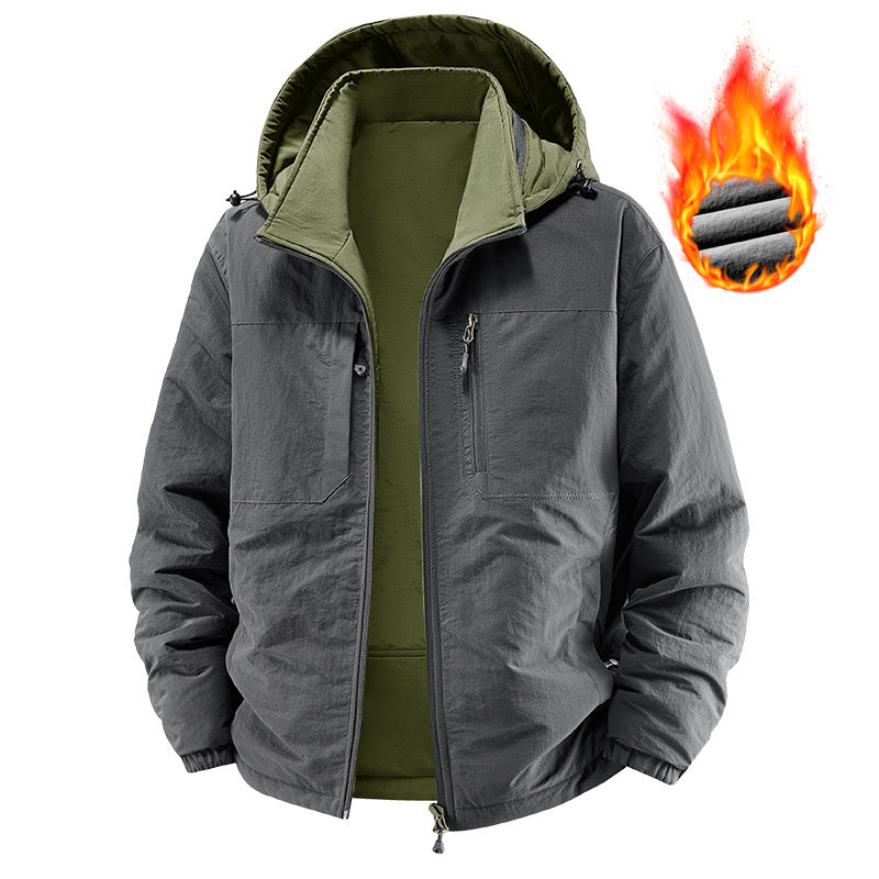Herren Thermo-Fieldjacke mit Fleece-Innenfutter, Kapuze und Fronttaschen Echo Archiv