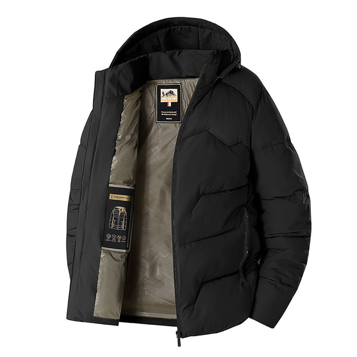 Herren Wattierte Kapuzen‑Thermojacke mit winddichter Außenhülle & Reißverschlusstaschen Echoarchiv