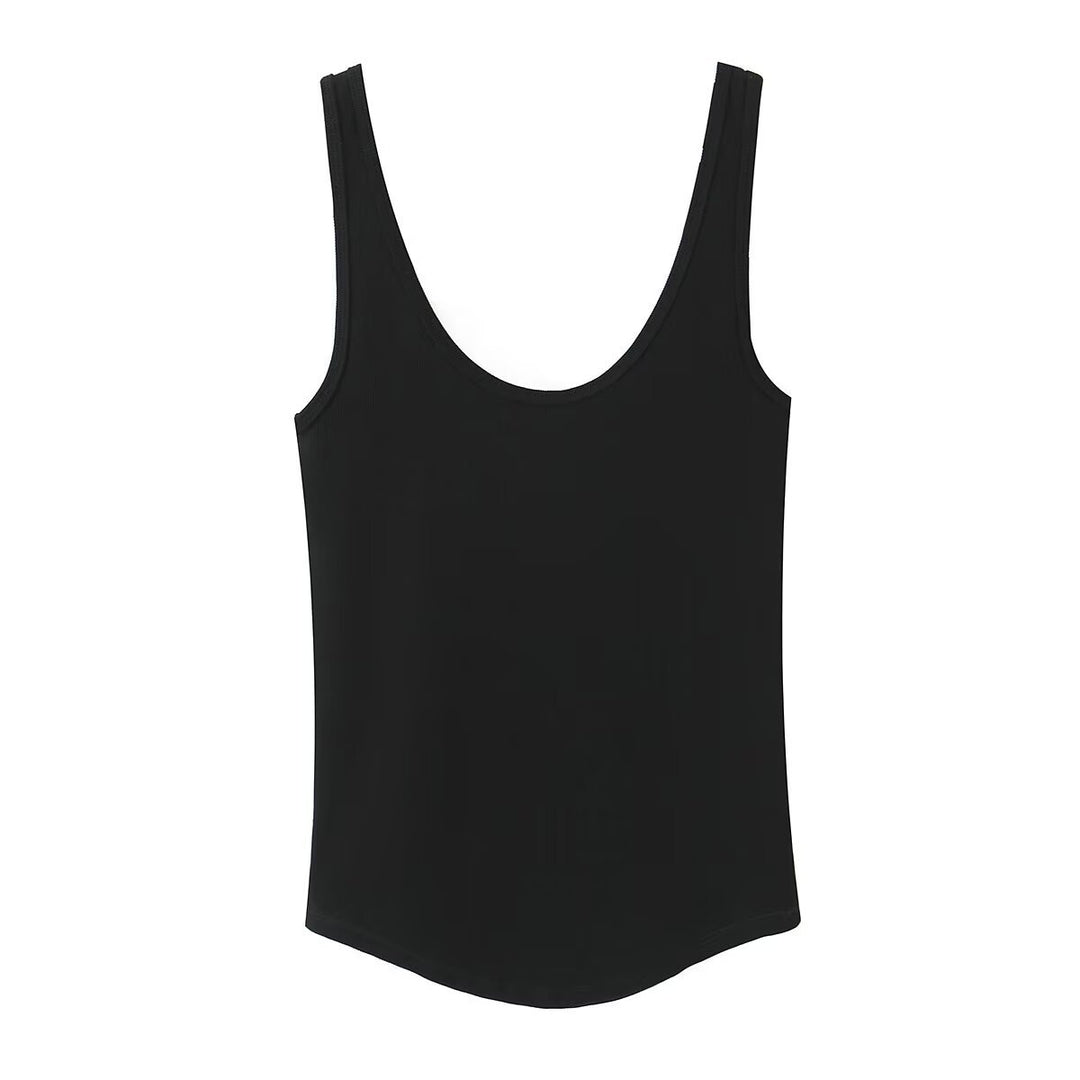 Damen hochwertiges Rippen-Top mit elegantem Rundhals und bequemer Passform Echo Archiv