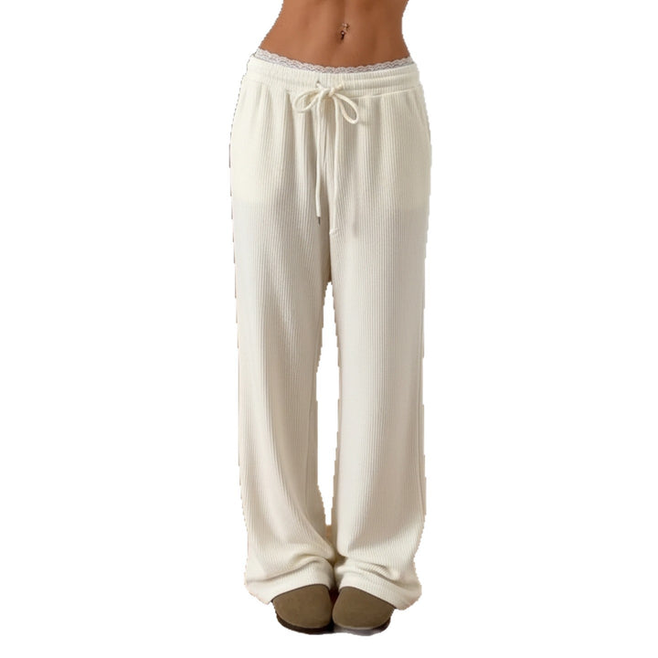 Damen Flared-Loungehose mit elastischem Bund und Bindebändern Echo Archiv