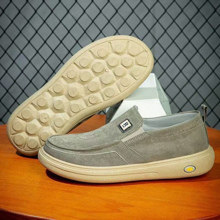 Herren Canvas-Slip-On Freizeit-Slipper mit ergonomischer Komfortplateau-Sohle Echoarhiv