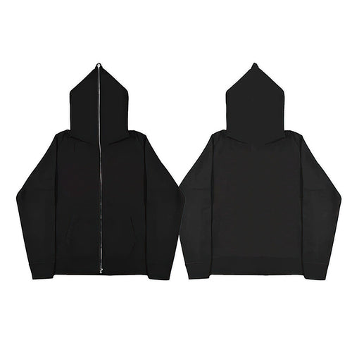 Unisex Zip-Hoodie mit durchgehendem Reißverschluss bis in spitze Kapuze, Kängurutasche und gerippten Bündchen Echo Archiv