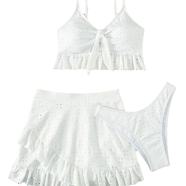 Damen Crop-Top und Minirock-Set mit verspielten Rüschendetails Echo Archiv