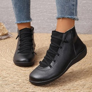 Damen Knöchelhohe Lederoptik-Sneaker mit seitlichem Reißverschluss und gepolstertem Komfortfußbett Echo Archiv