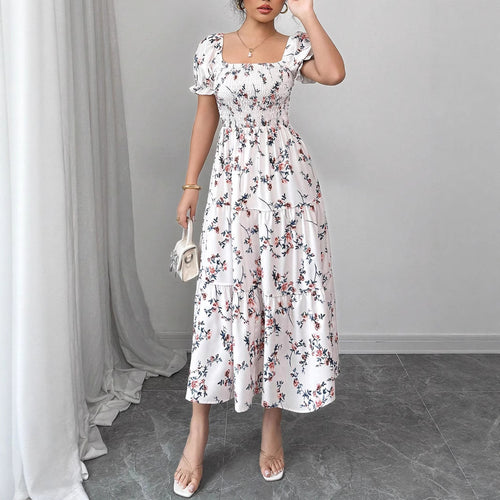 Damen Maxi Kleid mit floralem Rüschendesign Echo Archiv