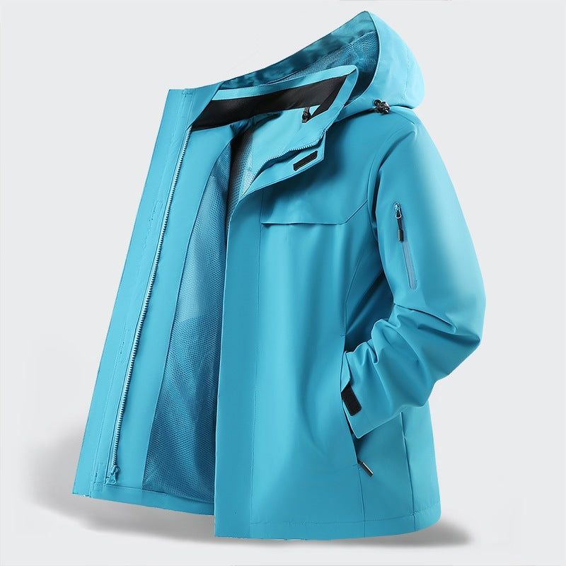Herren Leichte wasserabweisende Kapuzen-Softshell-Übergangsjacke mit Meshfutter & Utility-Taschen Echoarchiv