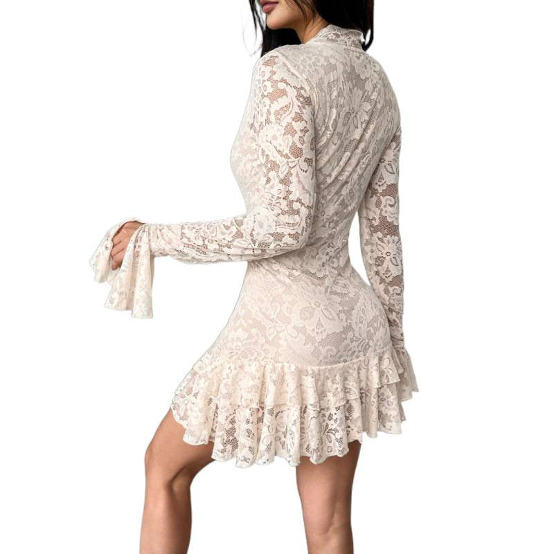 Damen Spitzenkleid mit Rüschendetails Echo Archiv