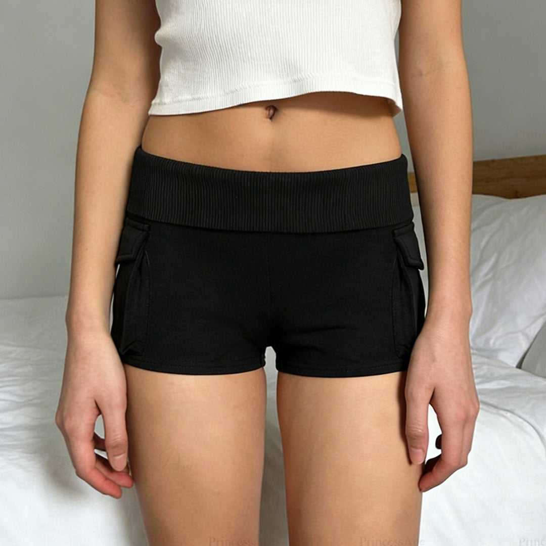 Damen Modische Shorts mit praktischen Taschen und hohem Bund Echo Archiv